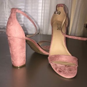Pink block heels
